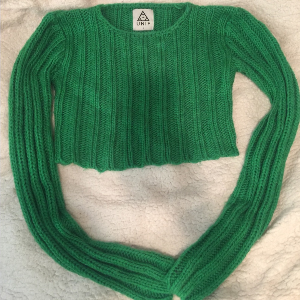 UNIF green crop sweater 🦖